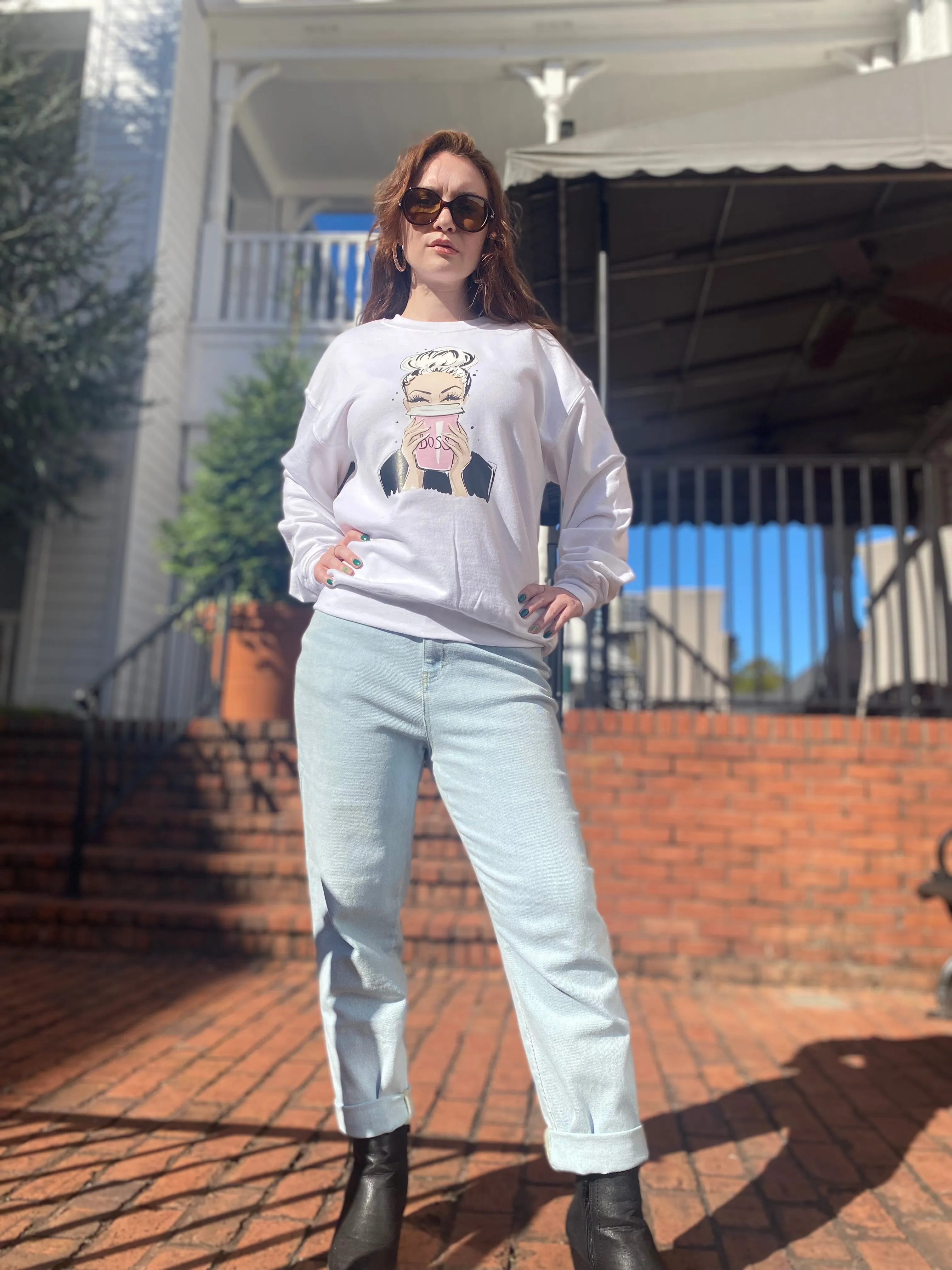 Boss Babe Sweatshirt- Ivory