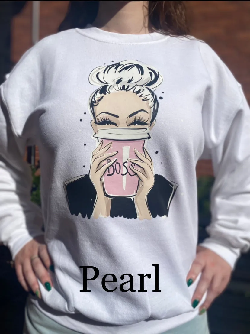 Boss Babe Sweatshirt- Ivory
