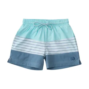 BOYS' BOOGIE BOARD SWIM TRUNK IN WATERSPOUT GREEN AND MULTI STRIPE COLORBLOCK