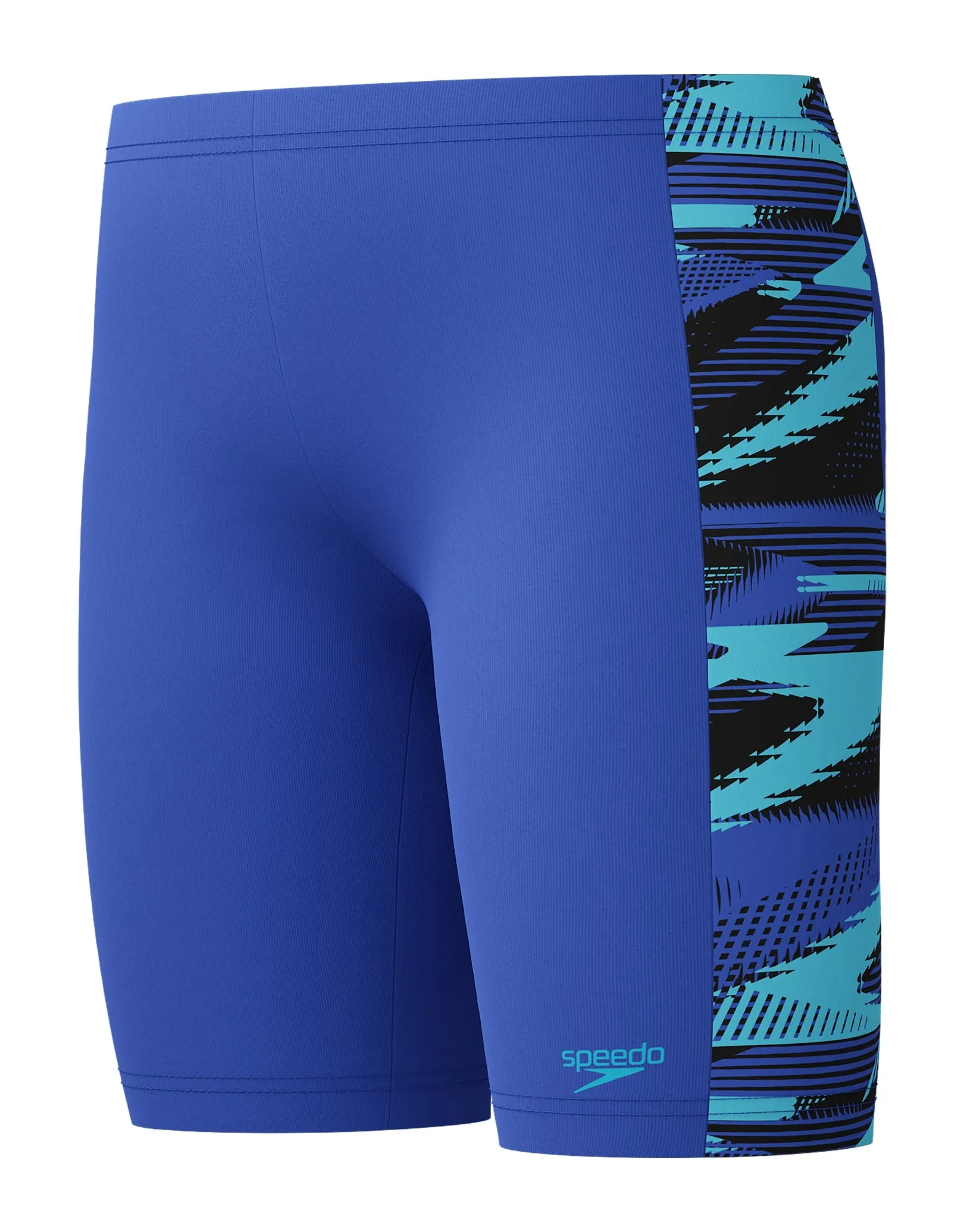 Boys Hyperboom Panel Swim Jammer - Blue/Multi