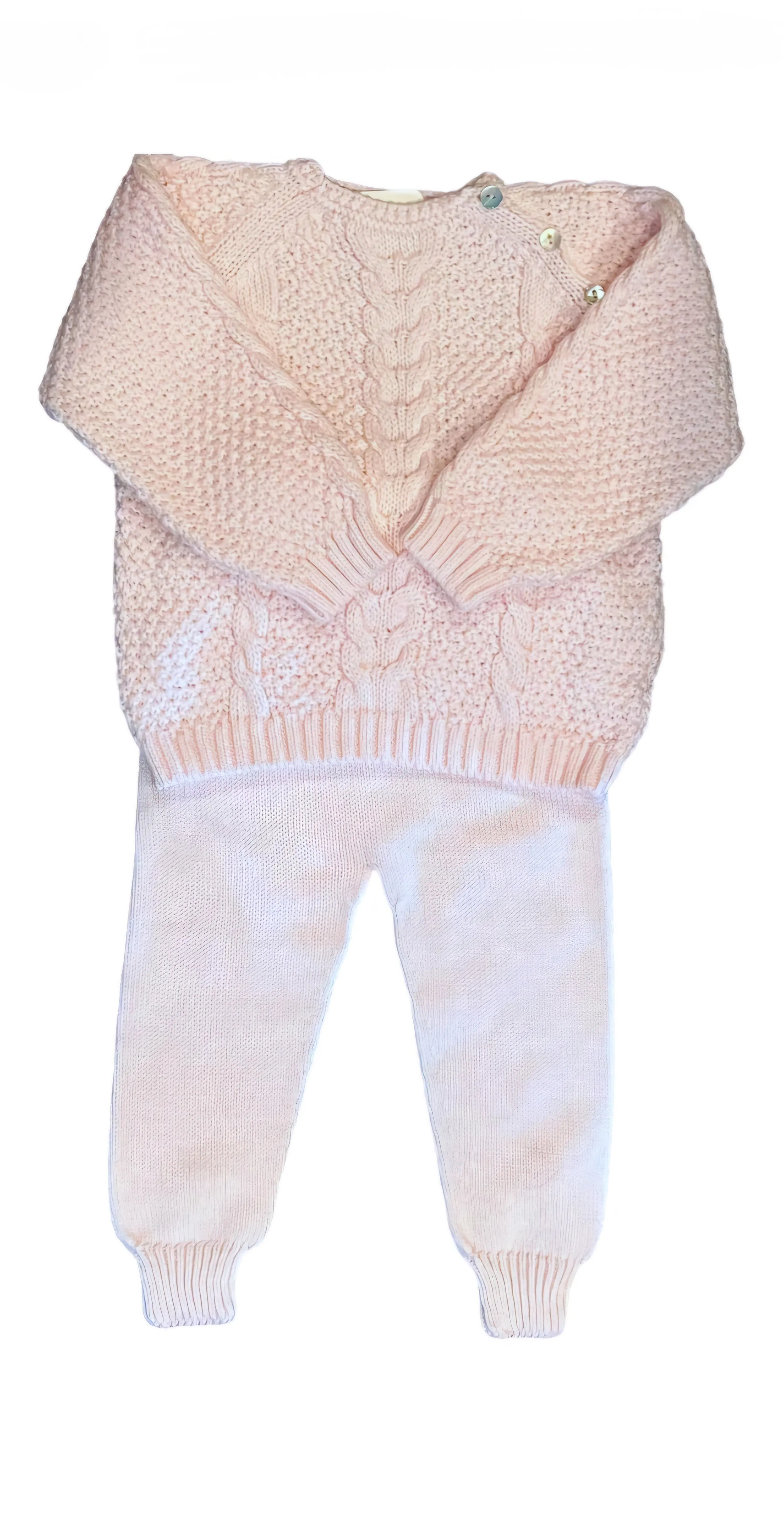 Cable and Rice Stitch Jogger Sets