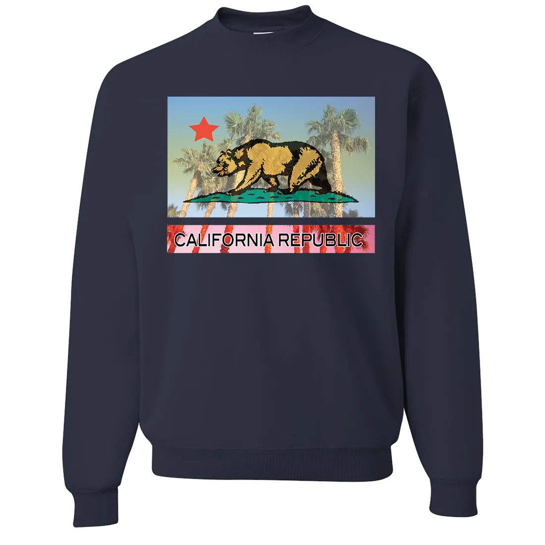 California Republic Palm Tree Bear Crewneck Sweatshirt