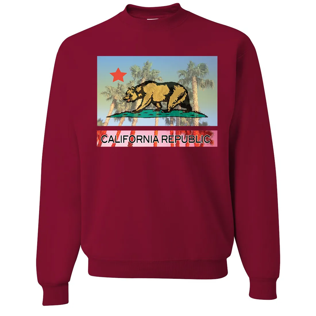 California Republic Palm Tree Bear Crewneck Sweatshirt