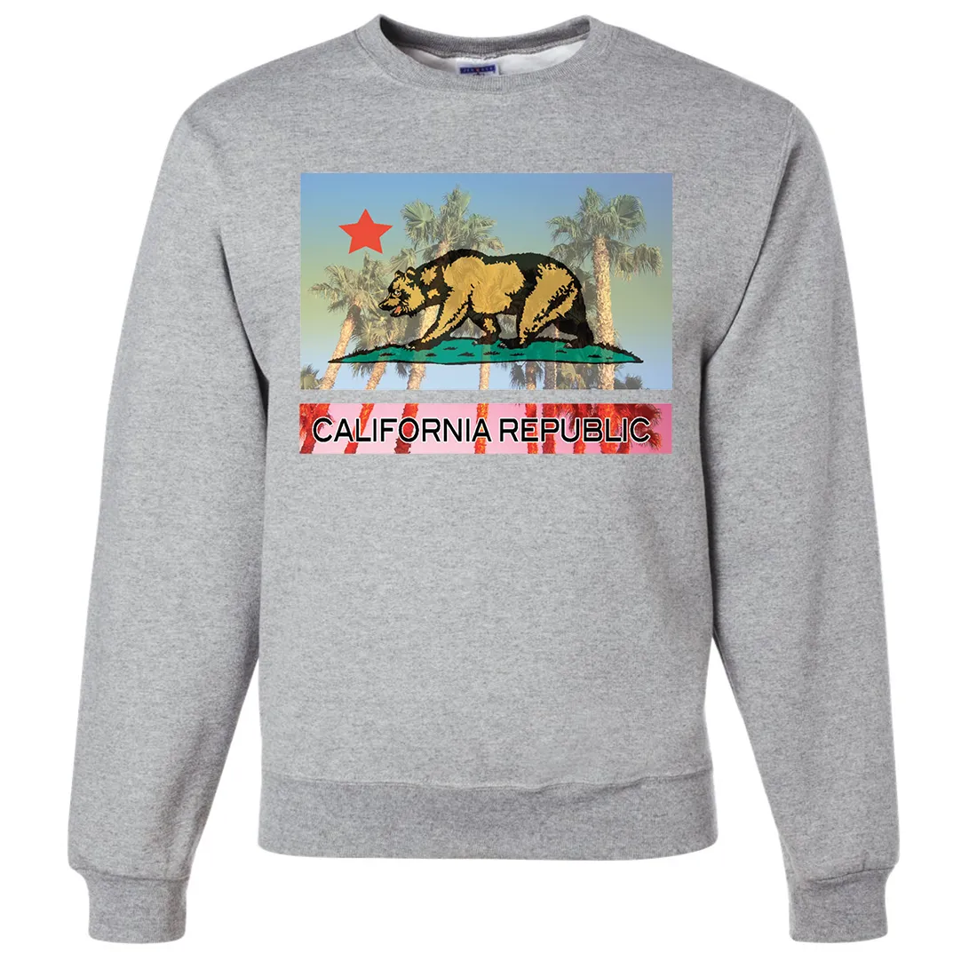 California Republic Palm Tree Bear Crewneck Sweatshirt