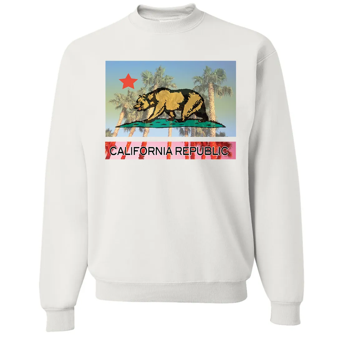 California Republic Palm Tree Bear Crewneck Sweatshirt