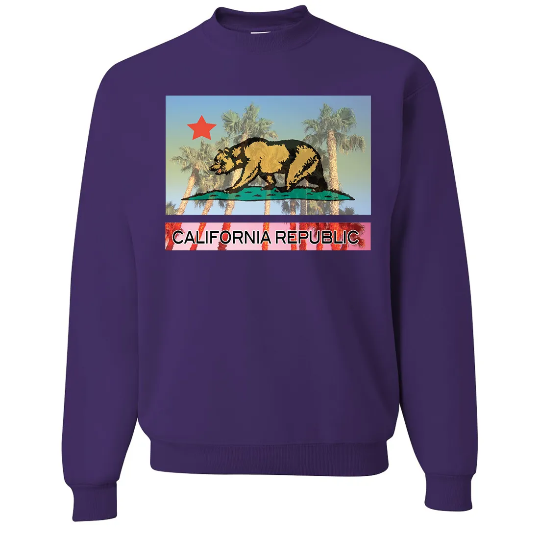 California Republic Palm Tree Bear Crewneck Sweatshirt