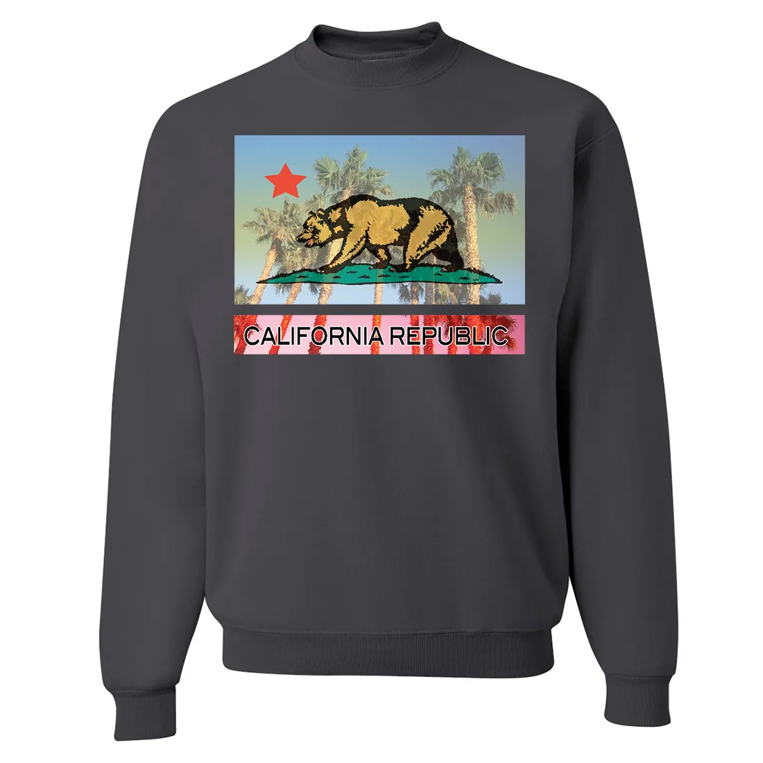 California Republic Palm Tree Bear Crewneck Sweatshirt