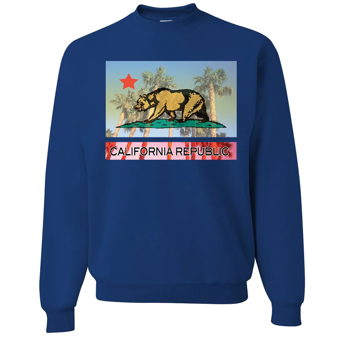 California Republic Palm Tree Bear Crewneck Sweatshirt