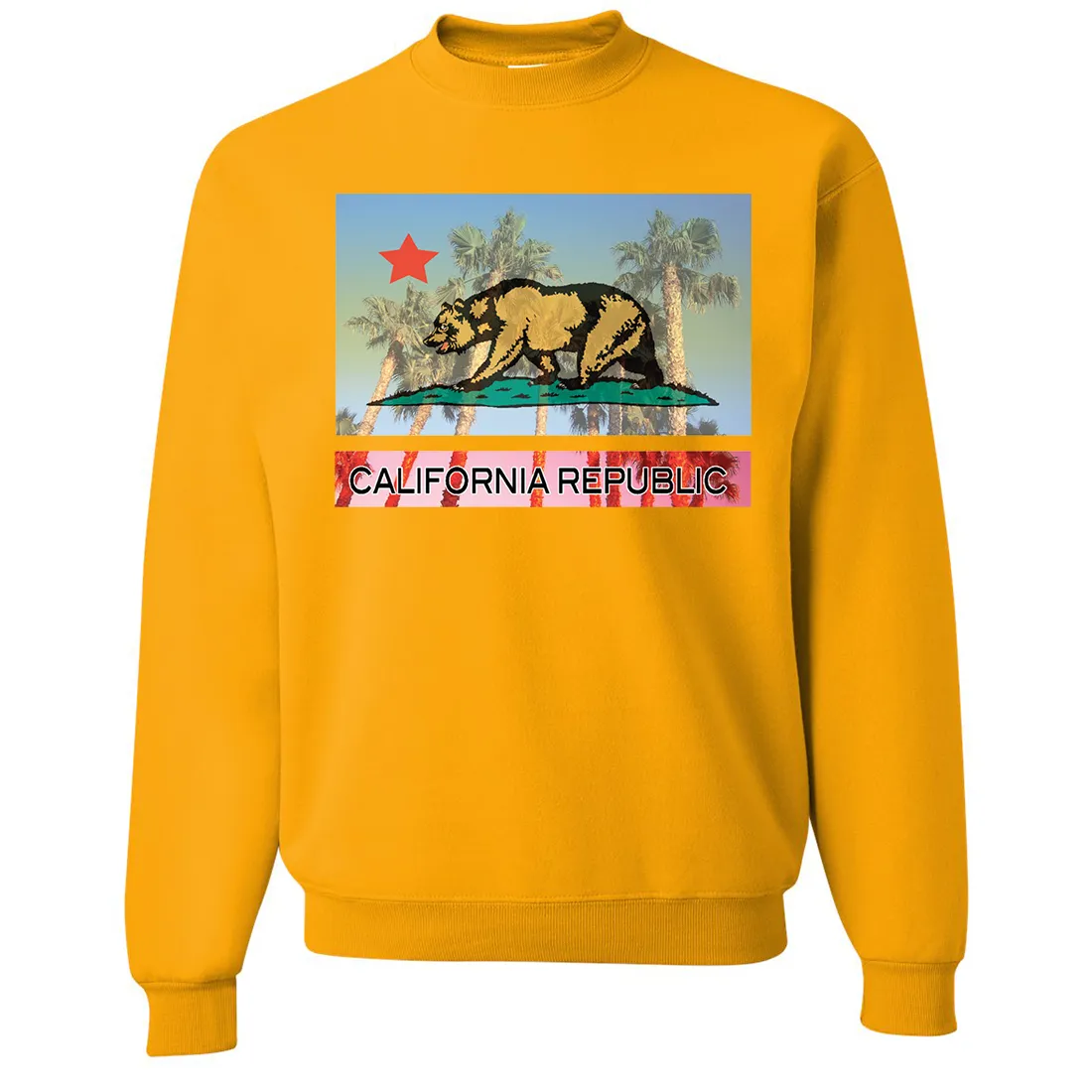California Republic Palm Tree Bear Crewneck Sweatshirt