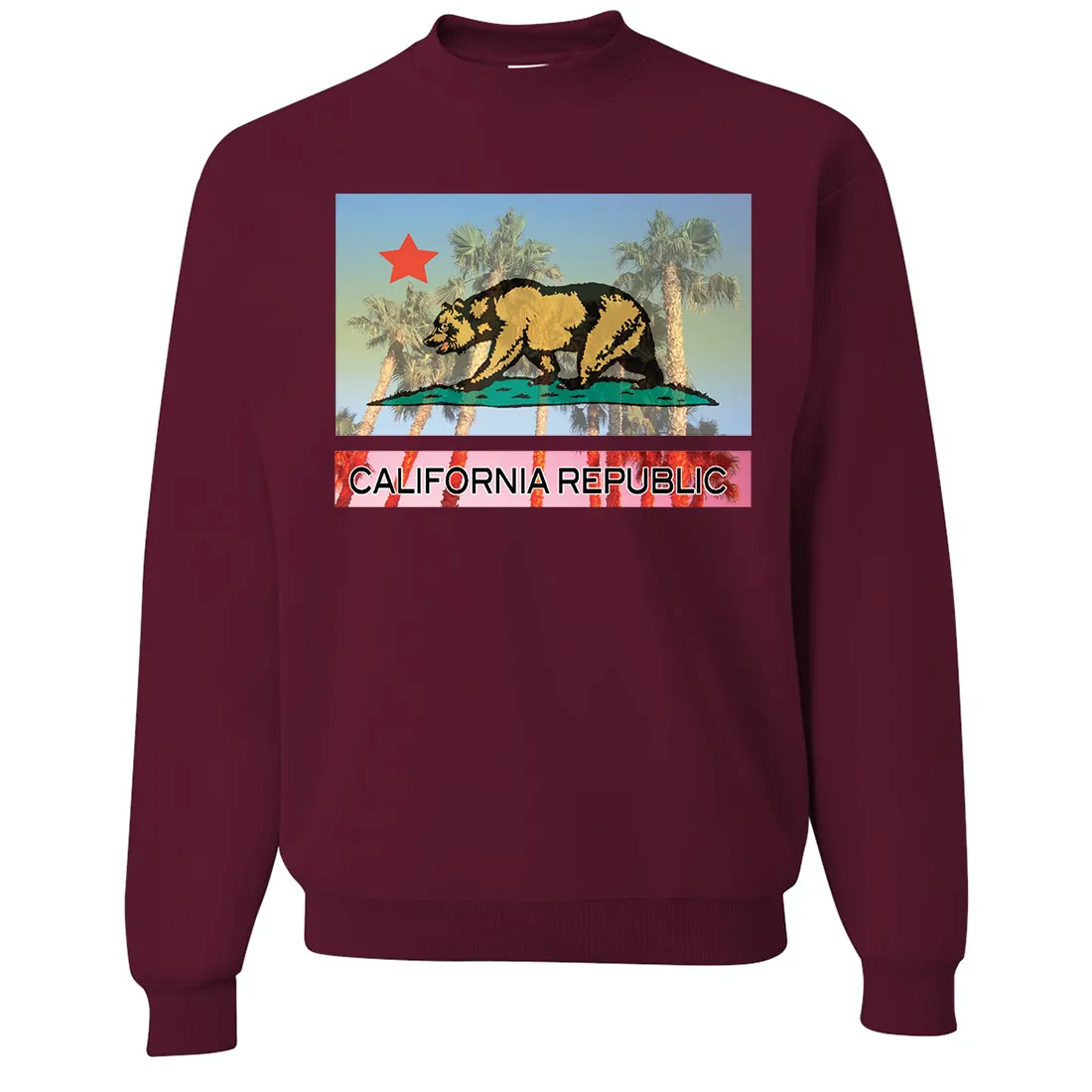 California Republic Palm Tree Bear Crewneck Sweatshirt