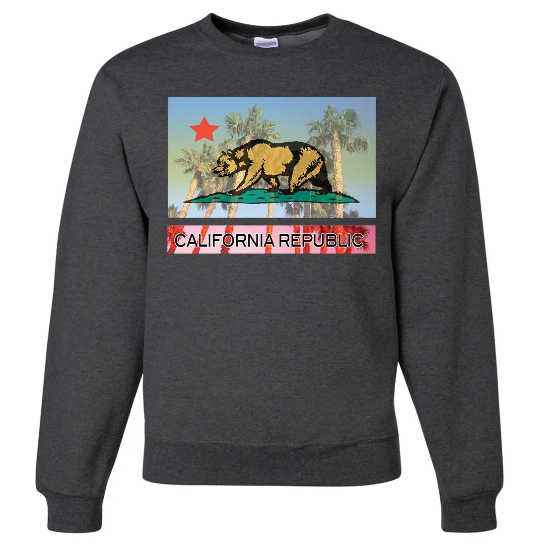 California Republic Palm Tree Bear Crewneck Sweatshirt
