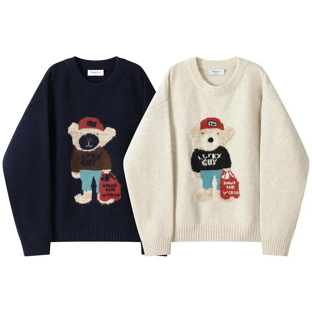Cartoon Bear Graphic Sweatshirt