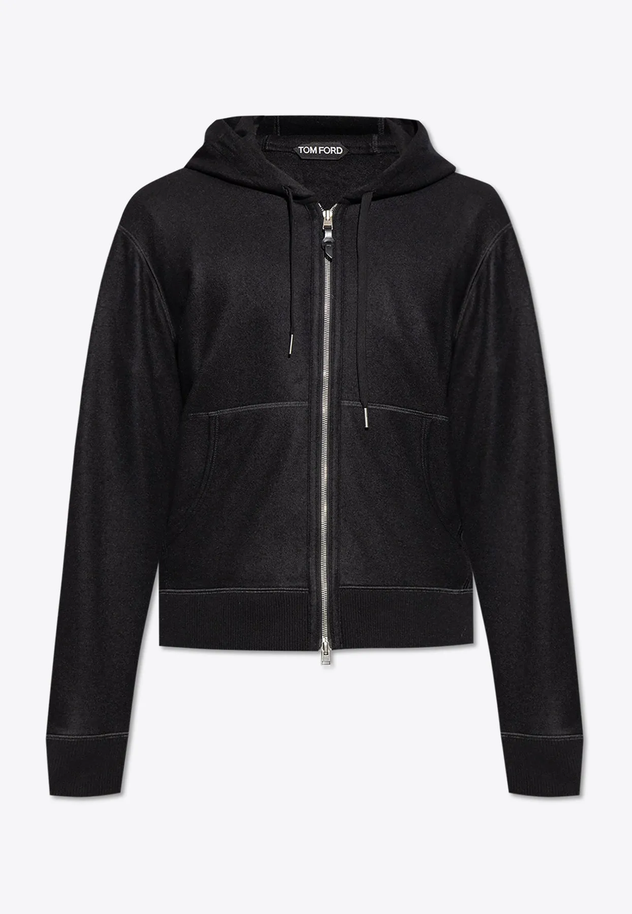 Cashmere Zip-Up Hooded Sweatshirt