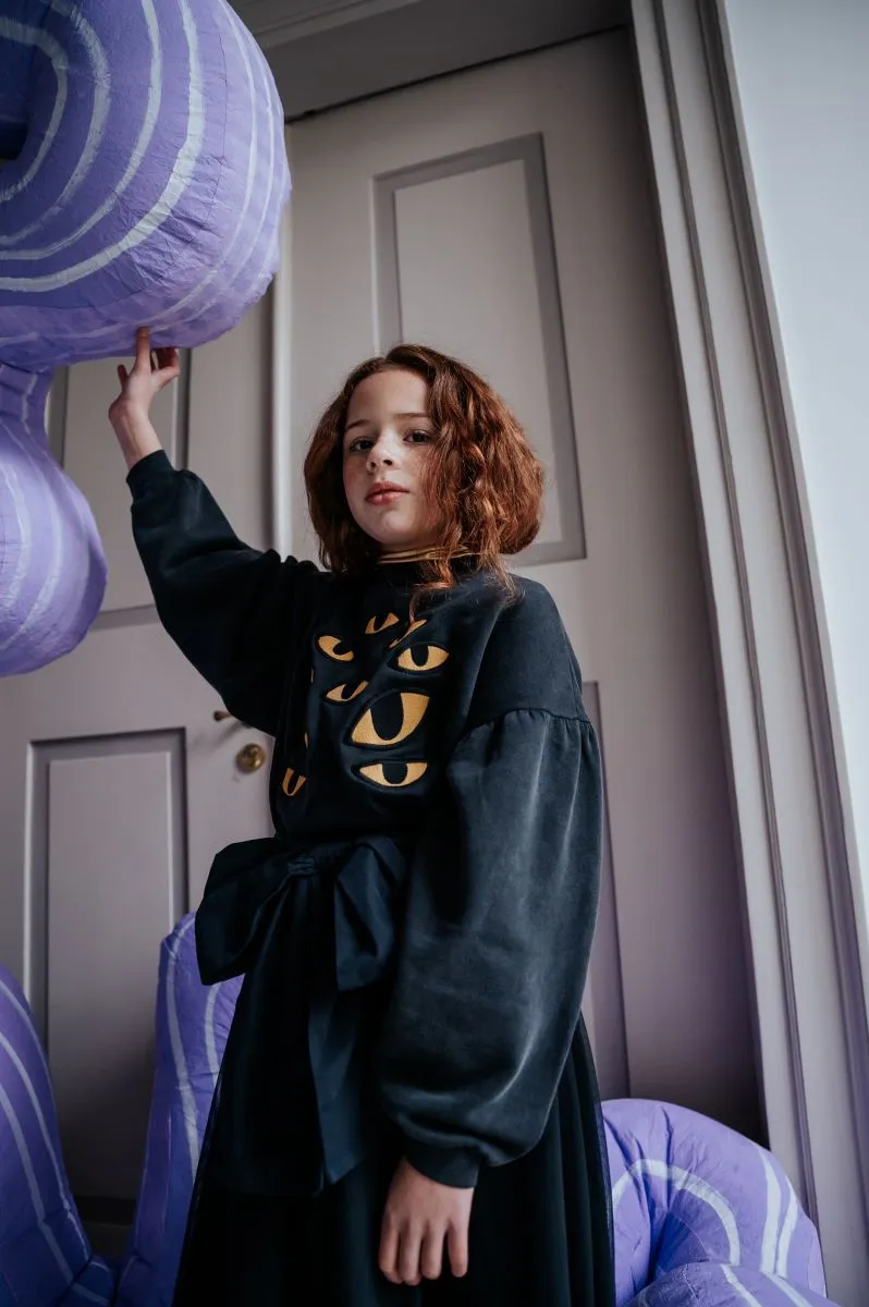 Cat Vision Puff Sleeve Sweater