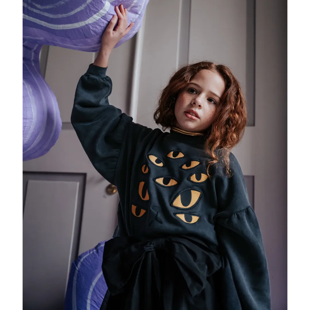 Cat Vision Puff Sleeve Sweater