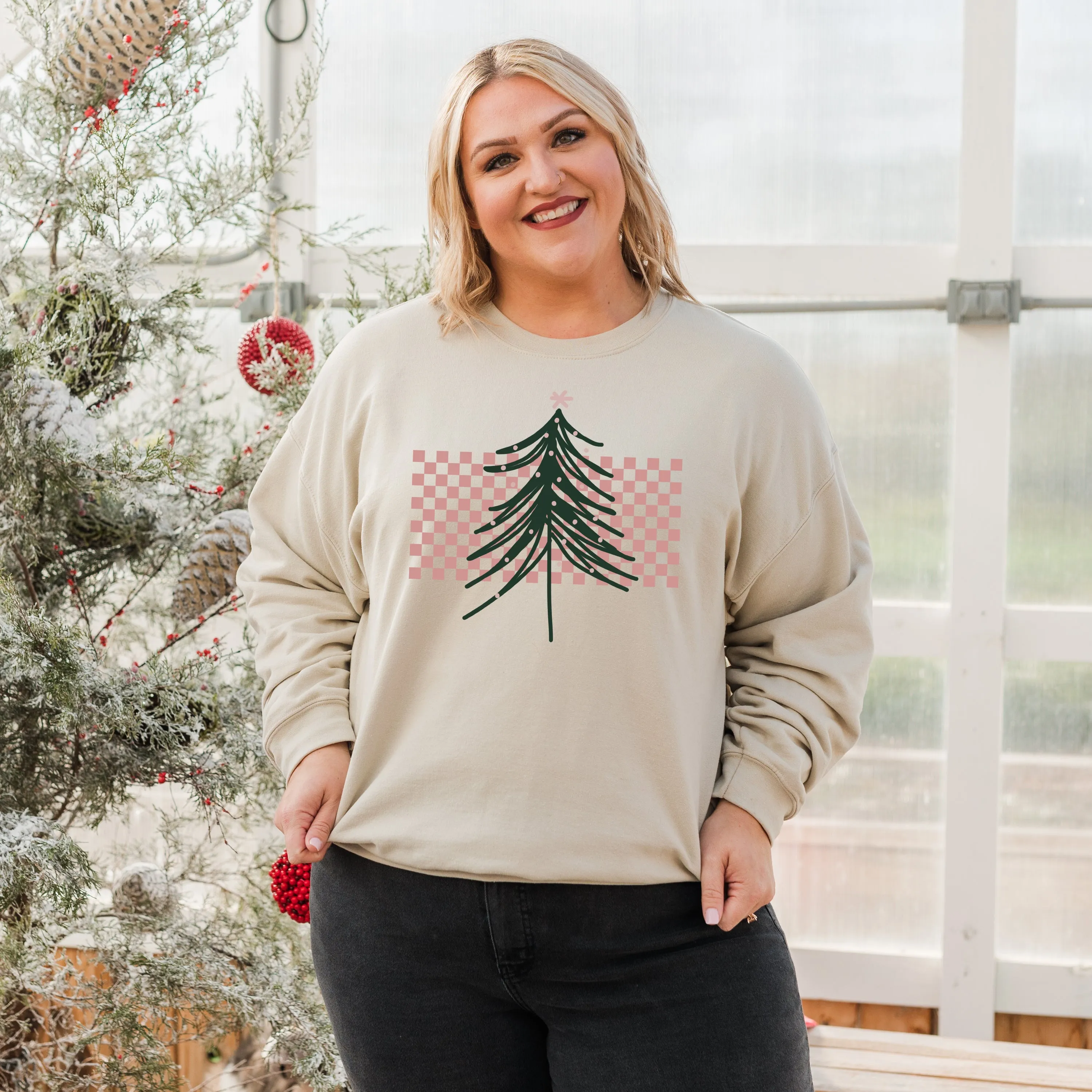 CHECKERS TREE CREWNECK SWEATSHIRT
