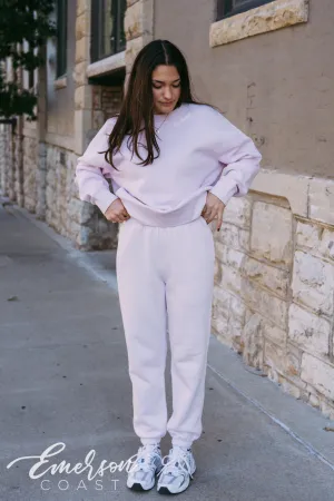 Chi Omega Orchid Crewneck and Jogger Set