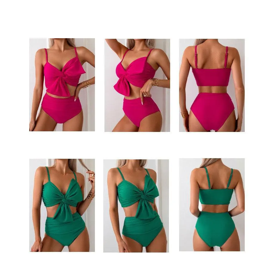 Chic Mother-Daughter Two-Piece Swimsuit - Family Matching Swimwear in Vibrant Colors