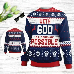 Christianartbag 3D Sweater, Because He Lives Can Face Tomorrow, Unisex Sweater, Christmas Gift.