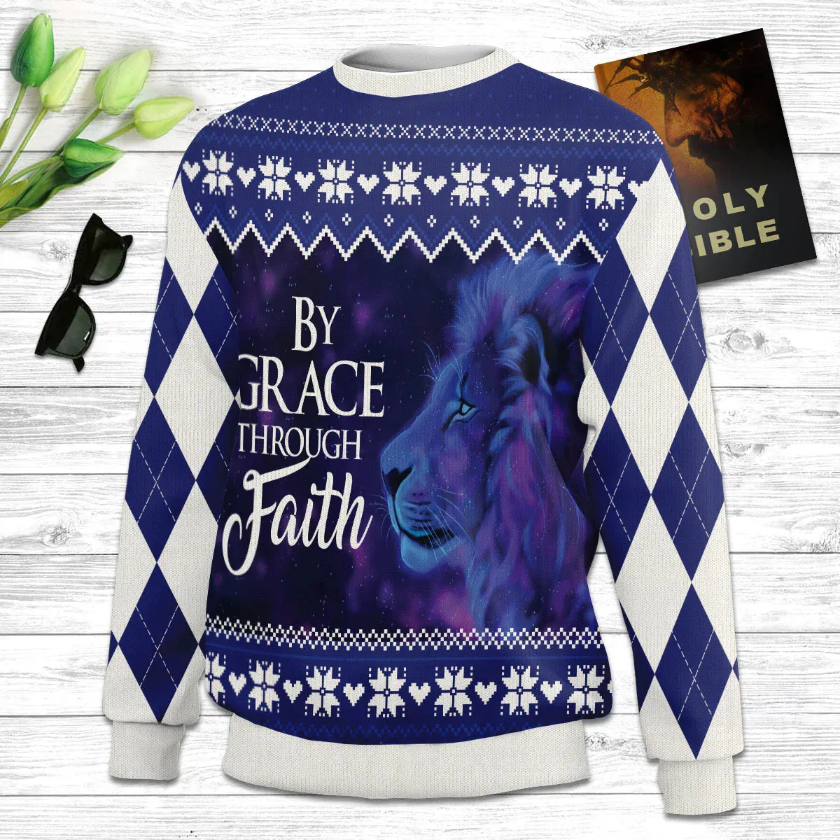 Christianartbag 3D Sweater, By Grace Through Faith Ephesians 2:8, Unisex Sweater, Christmas Gift.