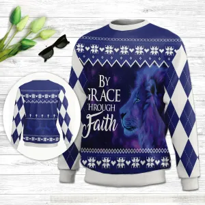 Christianartbag 3D Sweater, By Grace Through Faith Ephesians 2:8, Unisex Sweater, Christmas Gift.