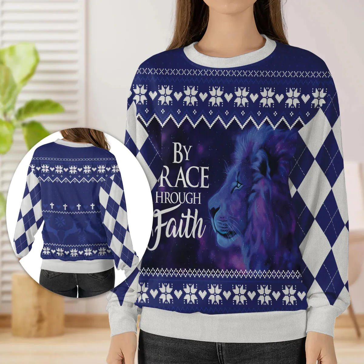 Christianartbag 3D Sweater, By Grace Through Faith Ephesians 2:8, Unisex Sweater, Christmas Gift.