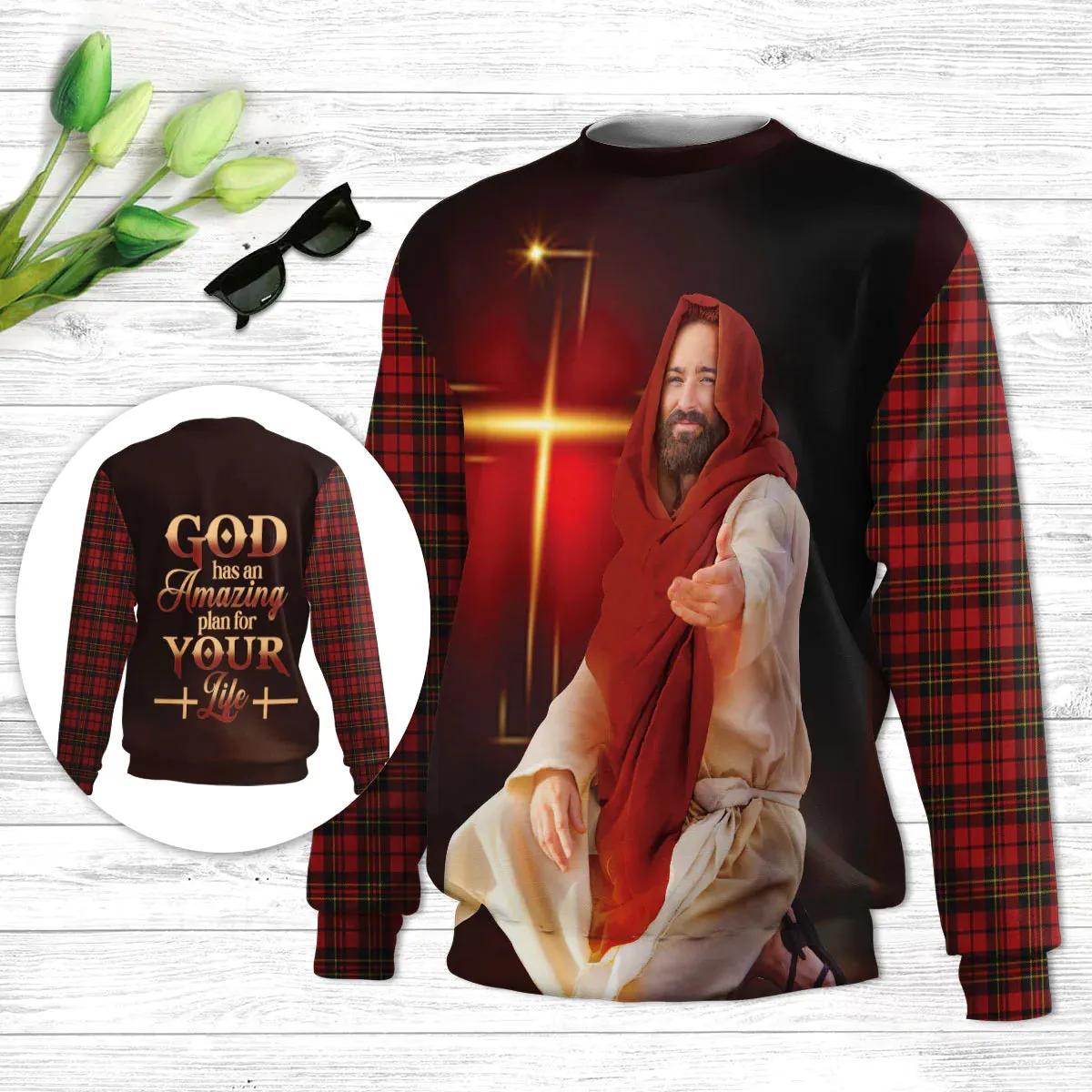 Christianartbag 3D Sweater, God Has An Amazing Plan For Your Life, Unisex Sweater, Christmas Gift.