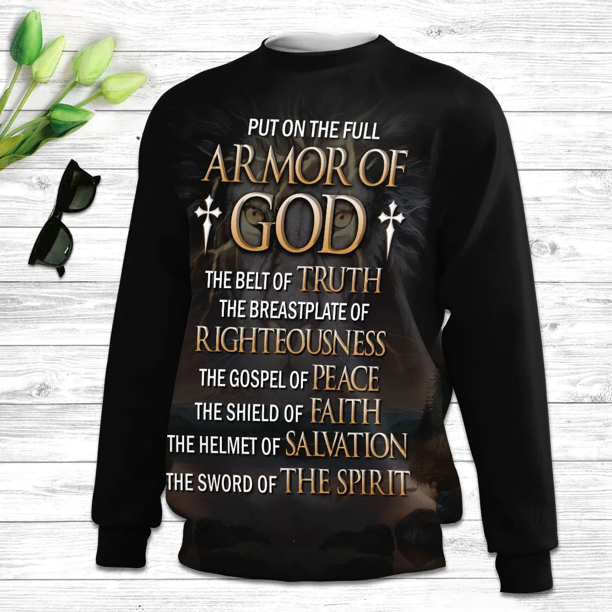 Christianartbag 3D Sweater, Put On The Full Armor Of GOD, Unisex Sweater, Christmas Gift.
