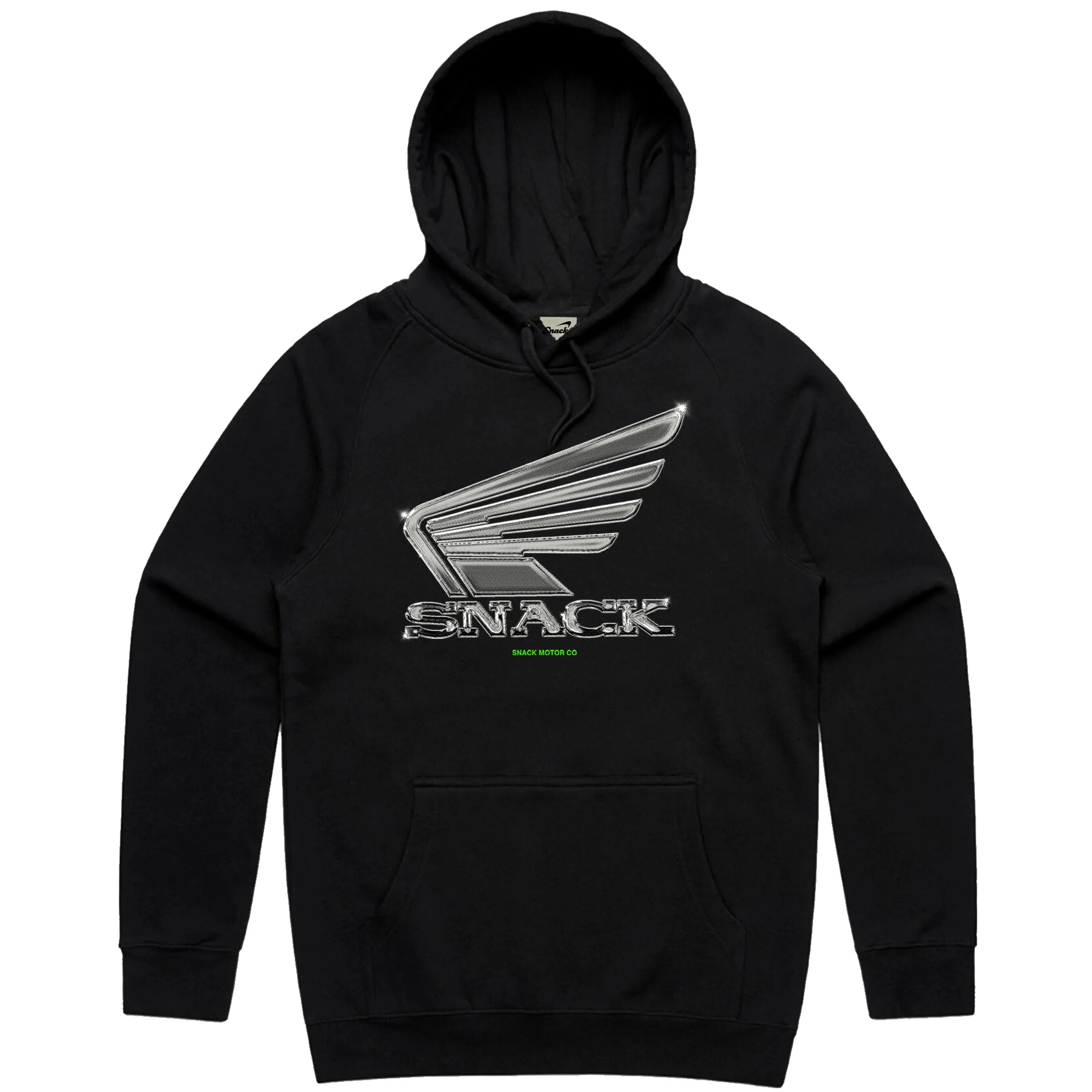 CHROME WINGS HOODIE - BLACK