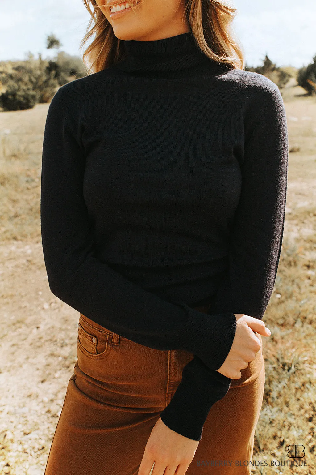 Classic Turtleneck Sweater-Navy