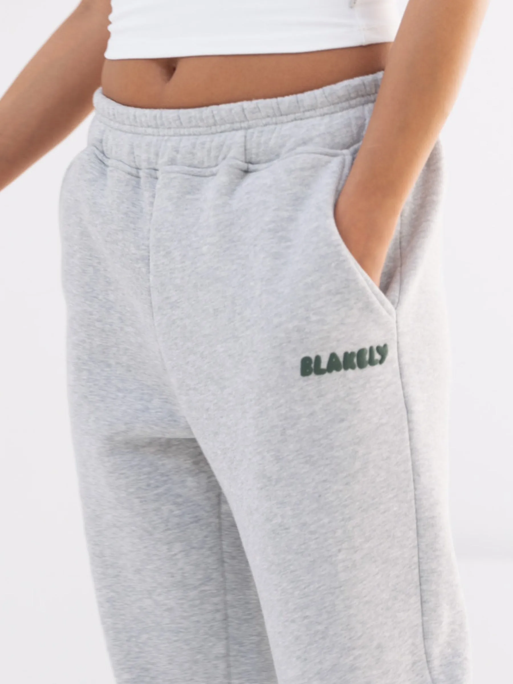 Cloud Print Sweatpants - Marl Grey