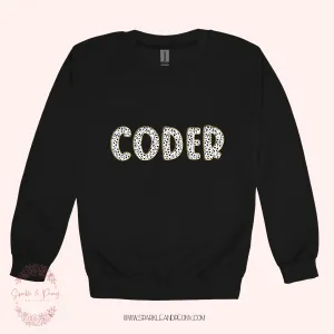 Coder bubble dalmatian spot graphic crewneck- adult sizes