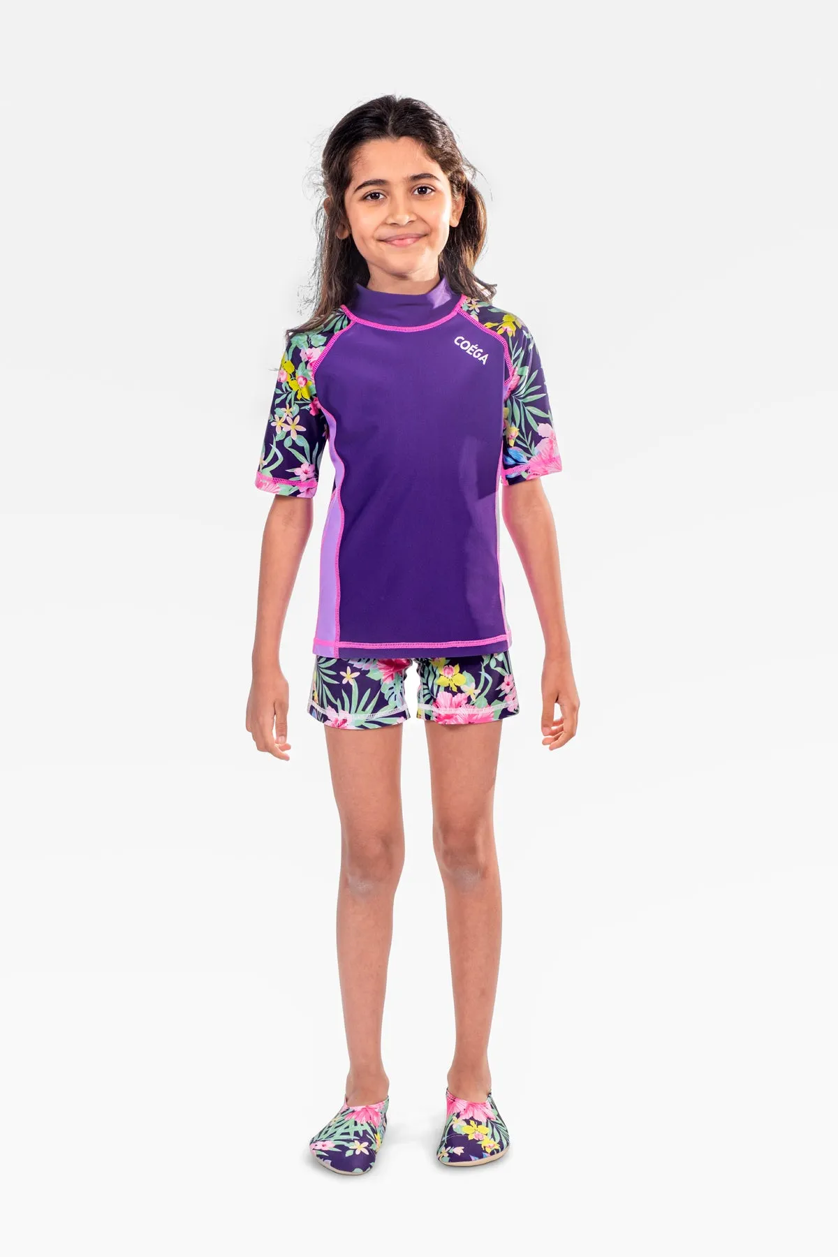 COEGA Girls Kids Rash Guard - Short Sleeve
