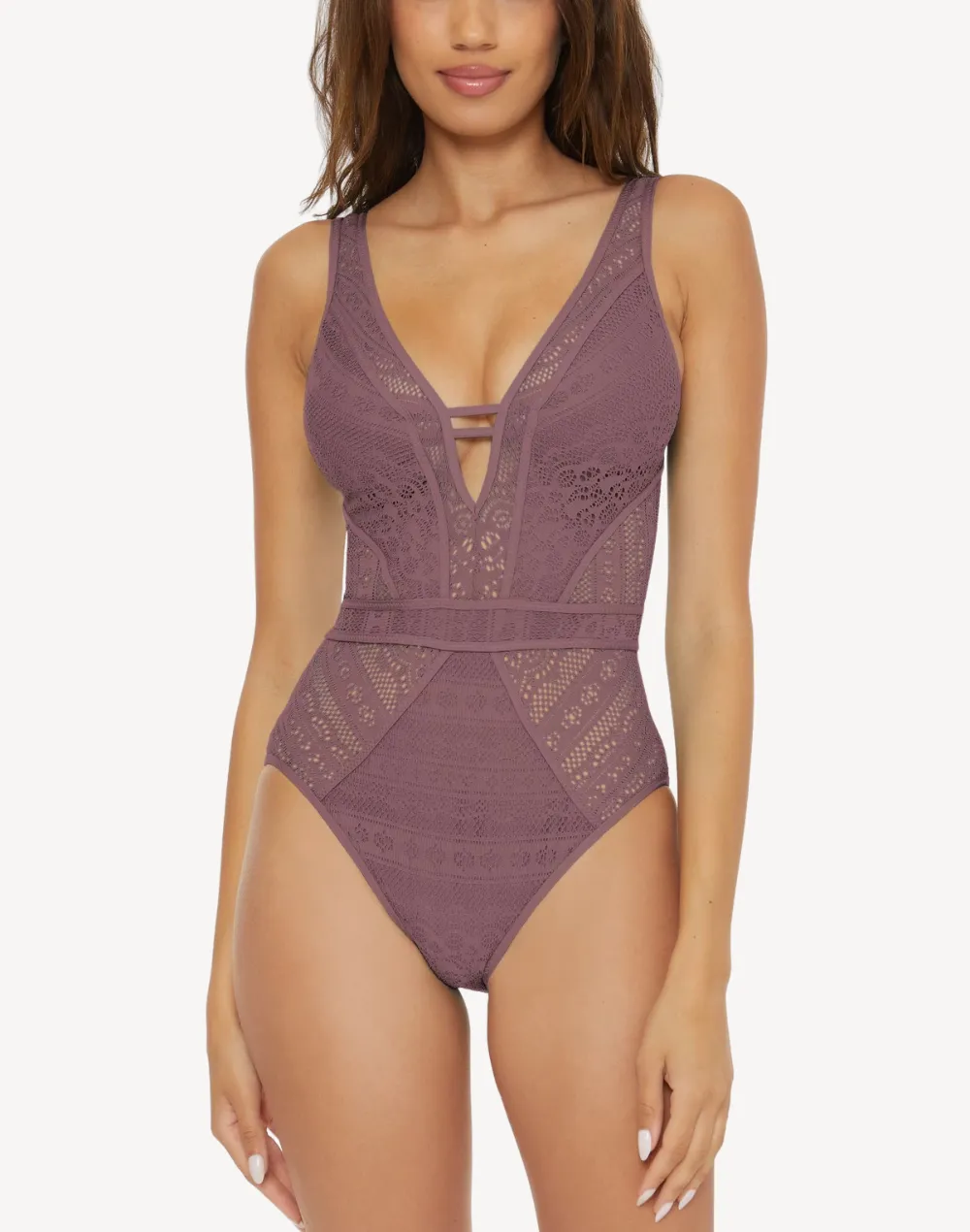 Colour Play Crochet Plunge One Piece