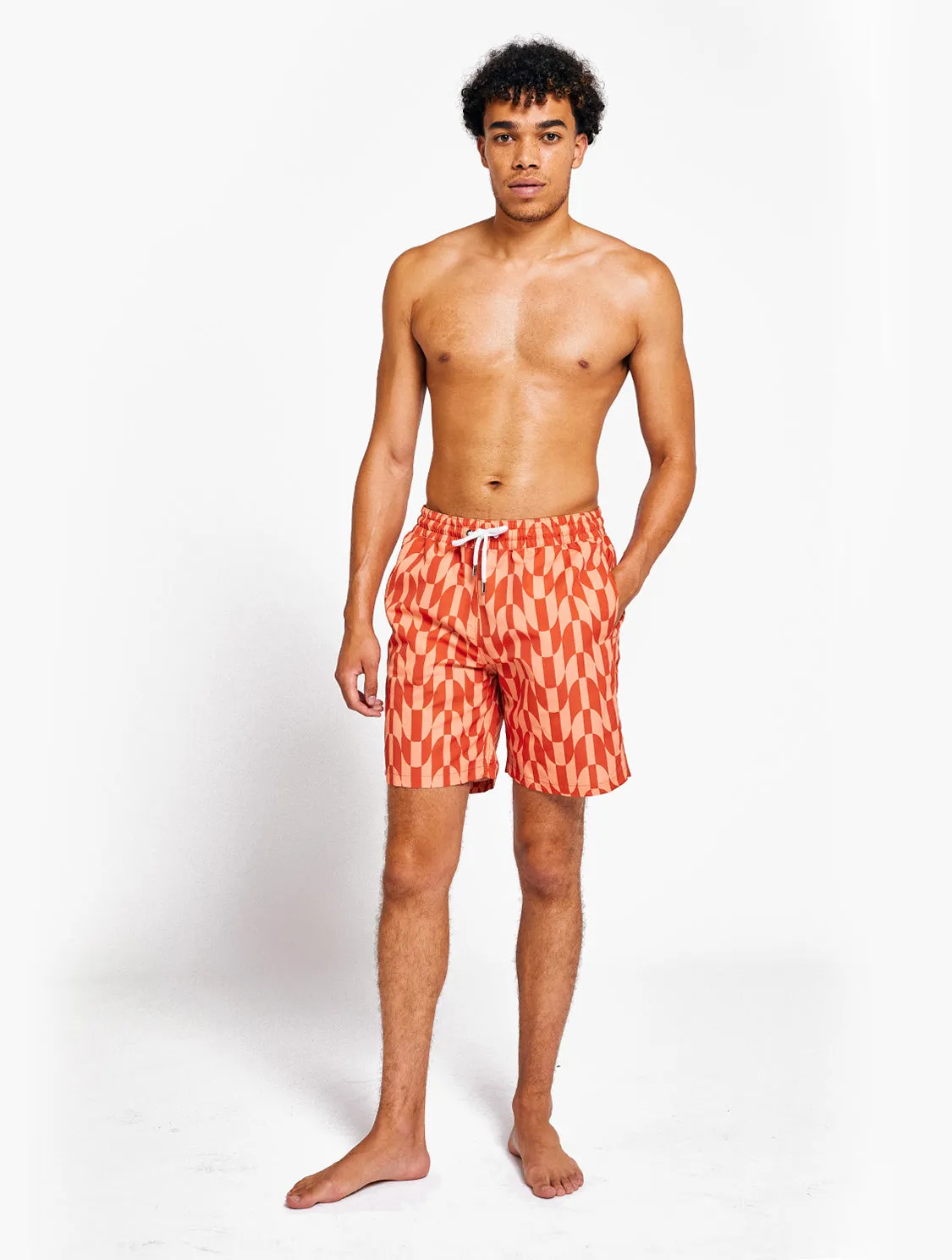 COPACABANA CHECKERED BOARD SWIM SHORTS