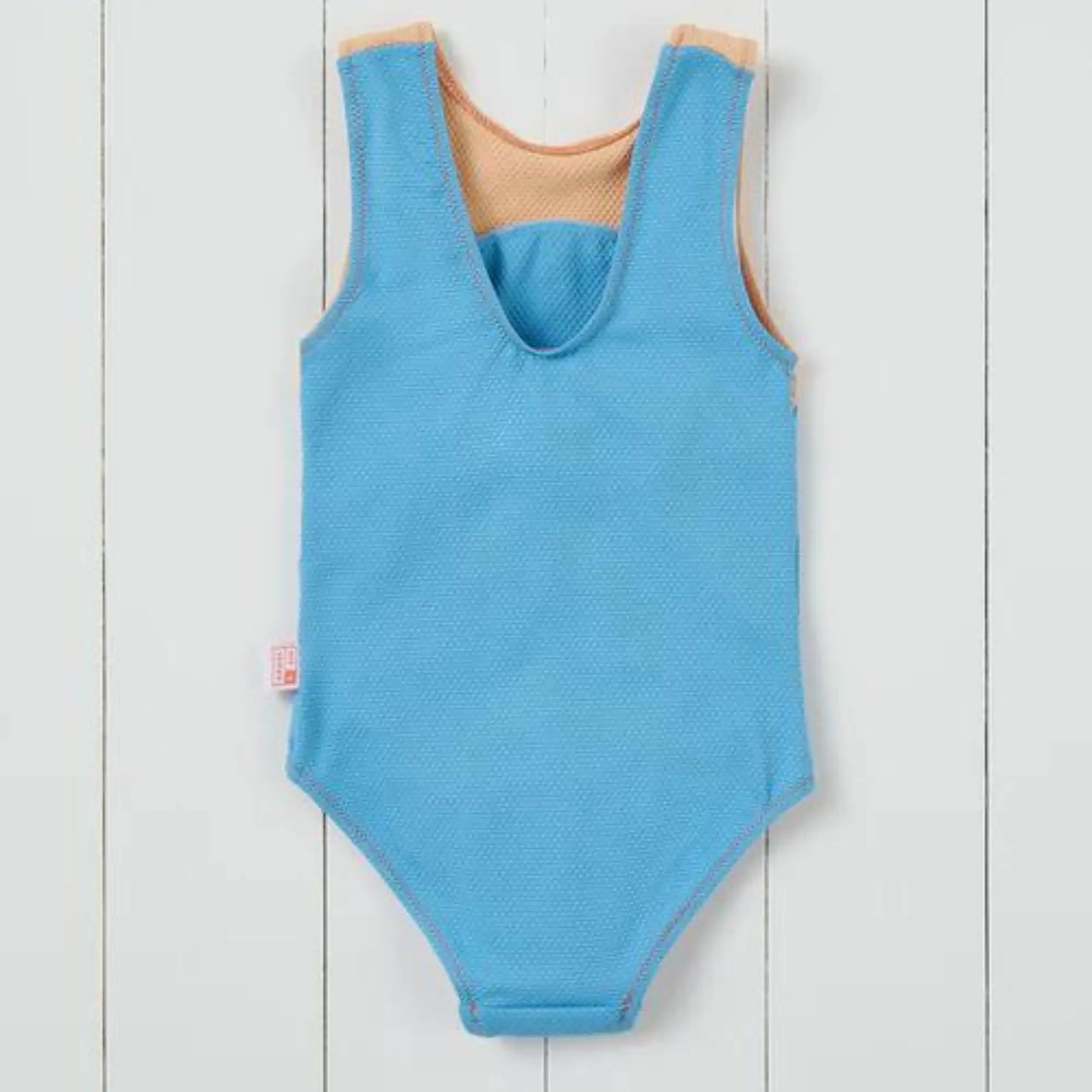 Cornflower Blue Ribbed Kids Swimsuit