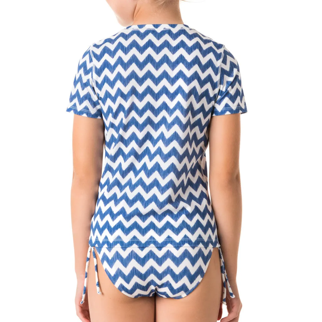 Crete Girls Rash Shirt Set - Indigo Blue