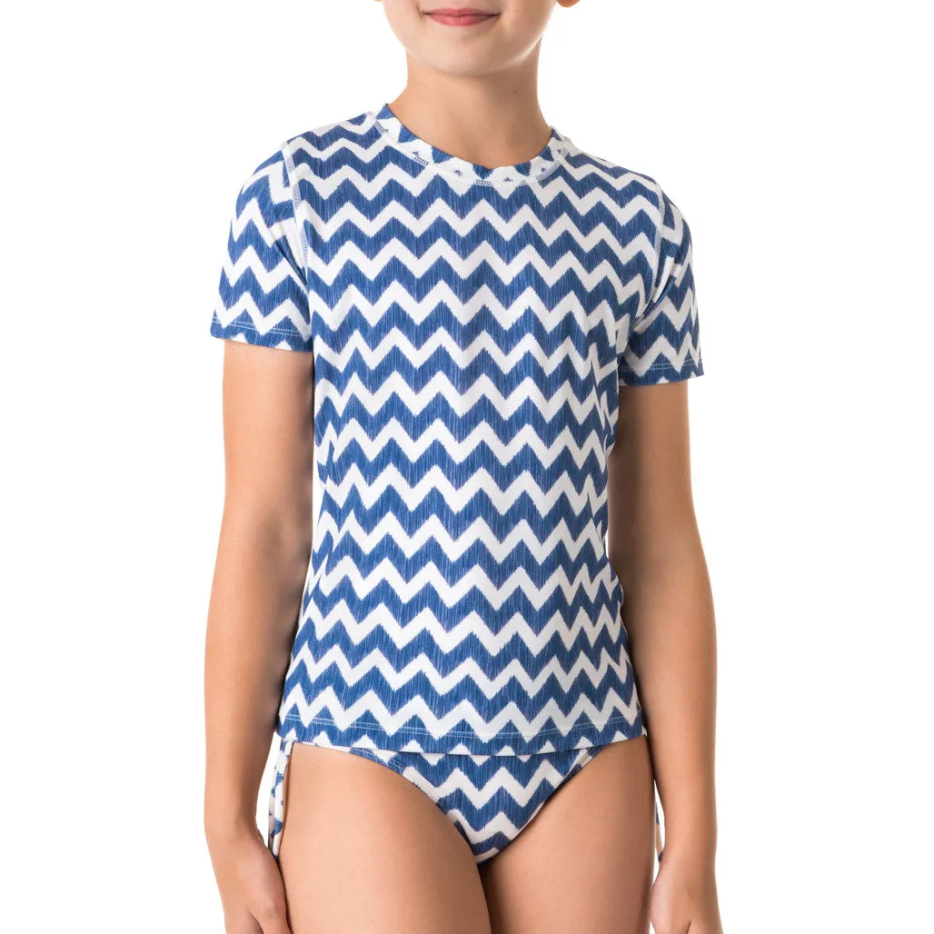 Crete Girls Rash Shirt Set - Indigo Blue
