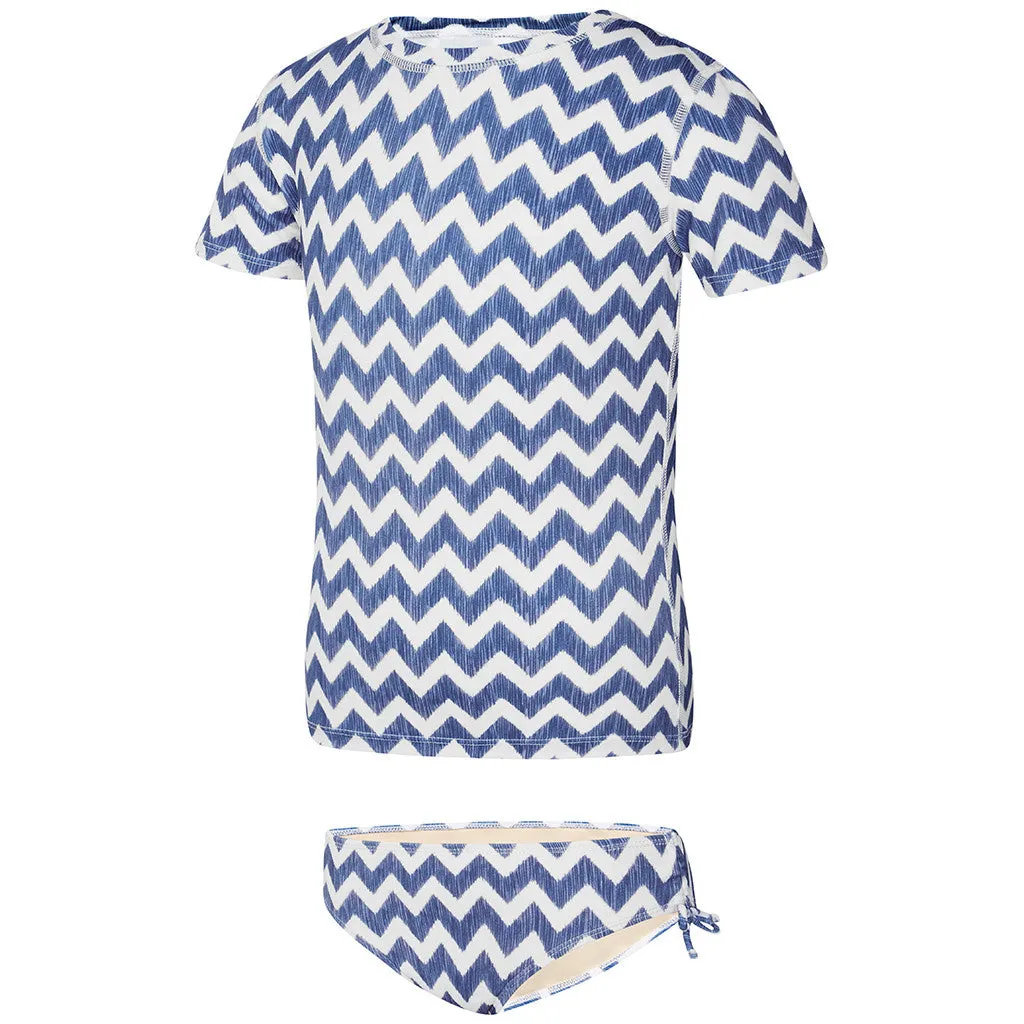 Crete Girls Rash Shirt Set - Indigo Blue
