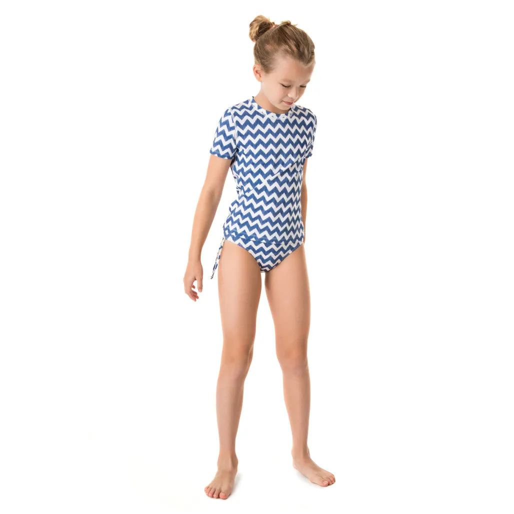 Crete Girls Rash Shirt Set - Indigo Blue