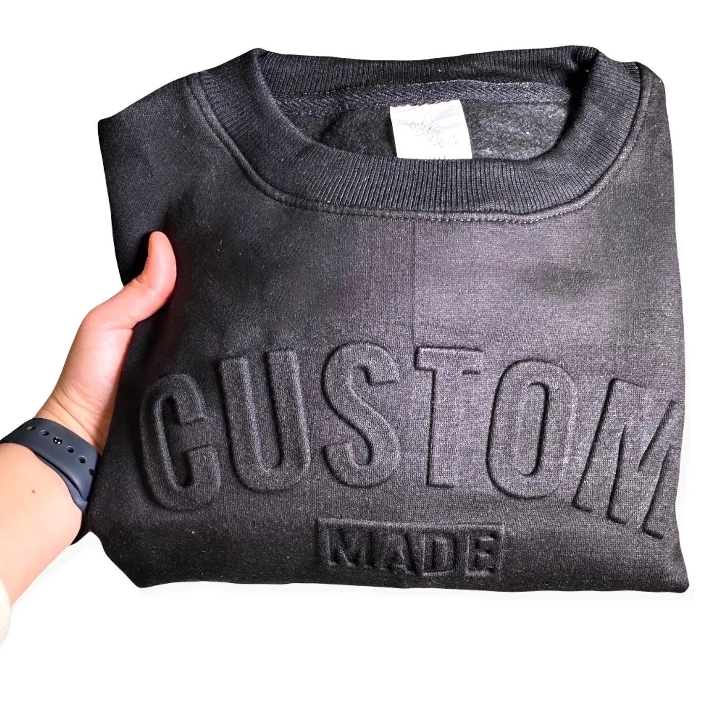 Custom Embossed Or Debossed Crewneck Sweatshirts