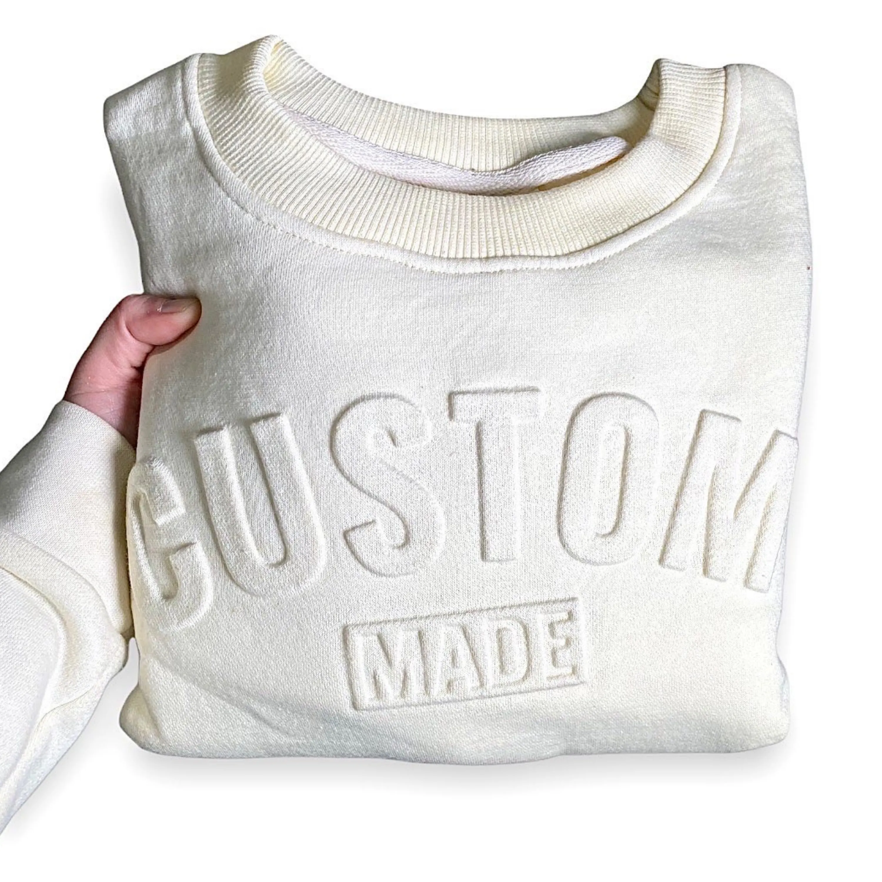 Custom Embossed Or Debossed Crewneck Sweatshirts