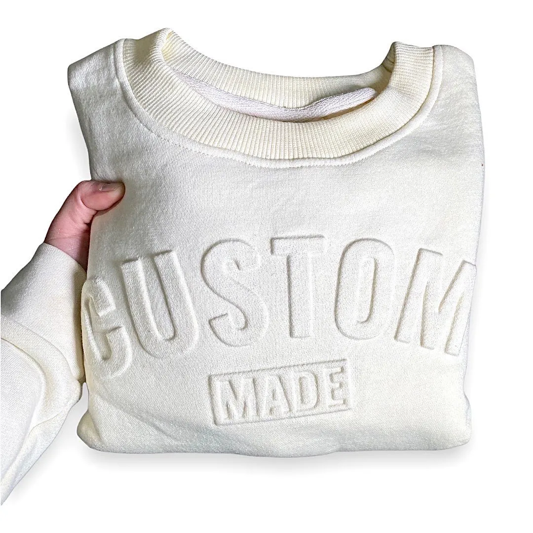 Custom Embossed Or Debossed Crewneck Sweatshirts