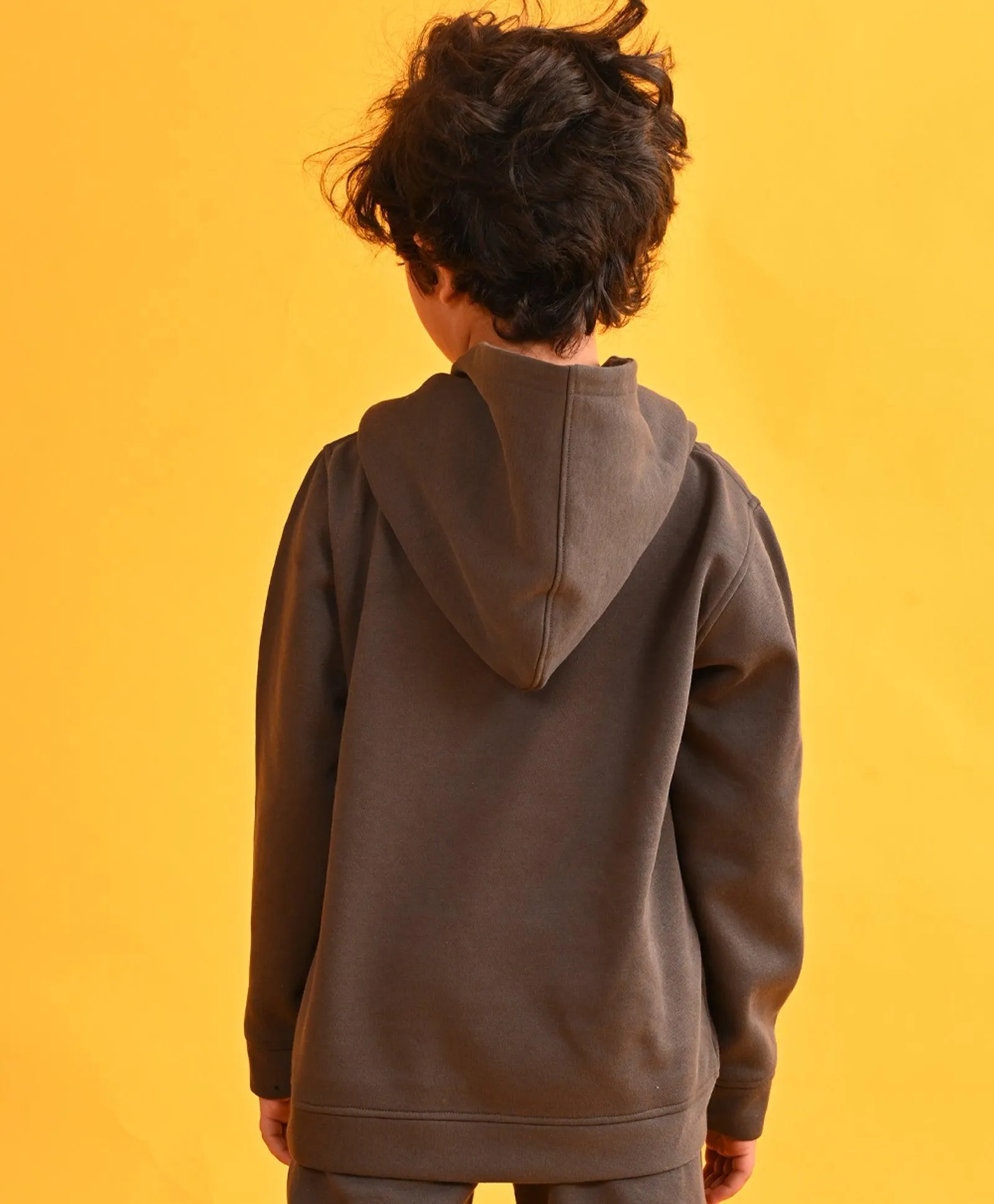 DARK GREY TMR FLEECE BOYS HOODIE - DARK GREY