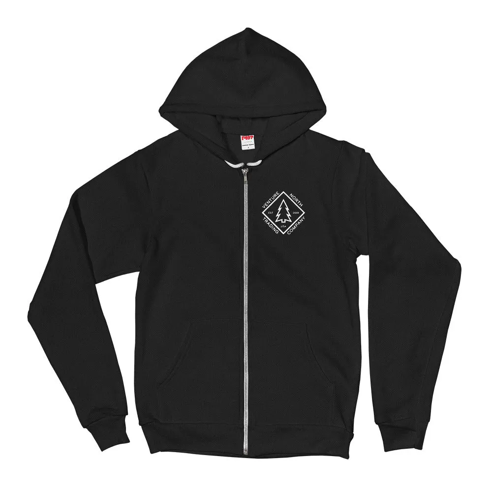 Diamond Zip Hoodie - White