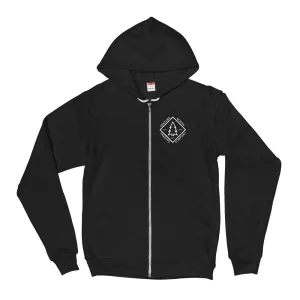 Diamond Zip Hoodie - White