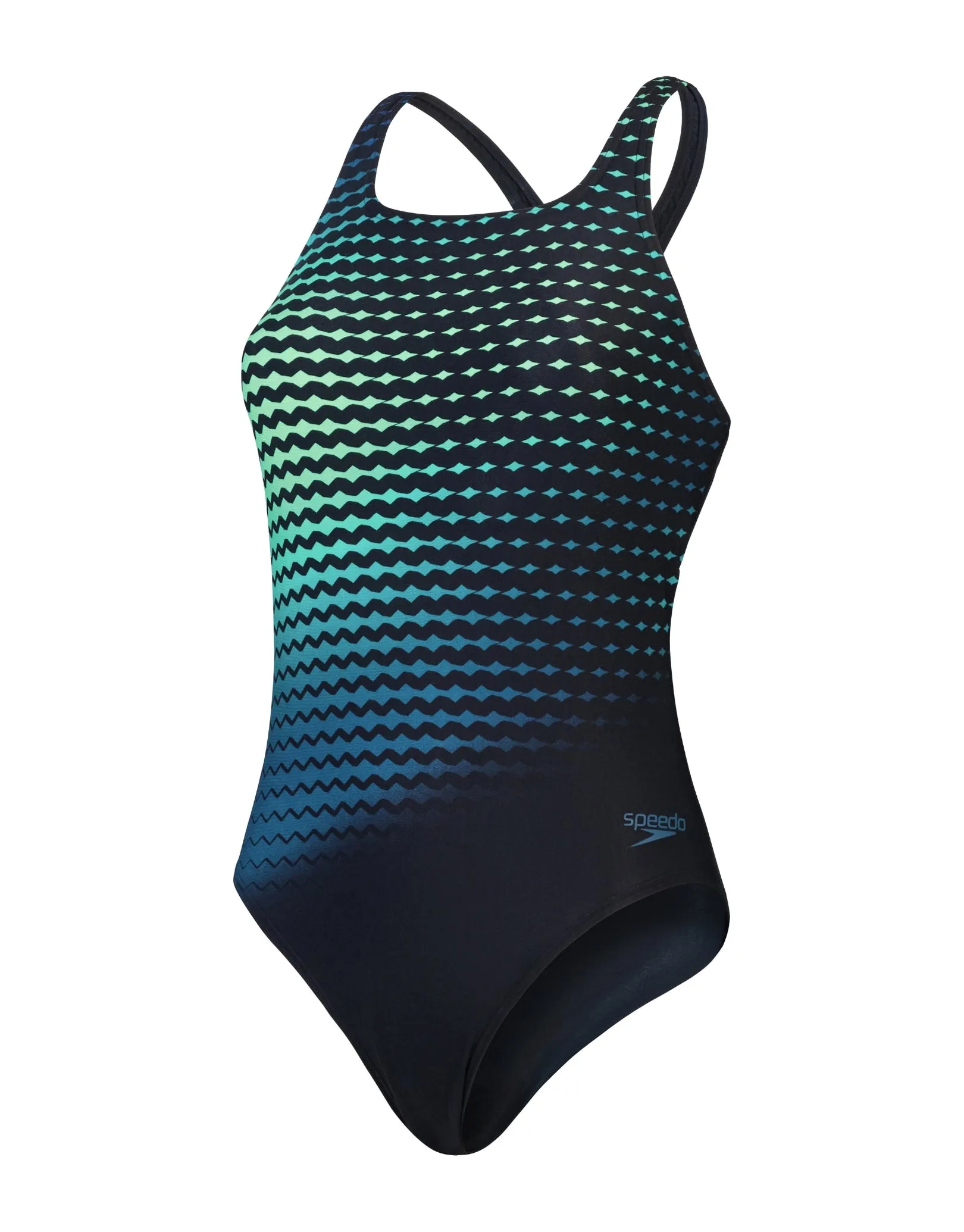 Digital Placement Medalist Swimsuit - Black/Green