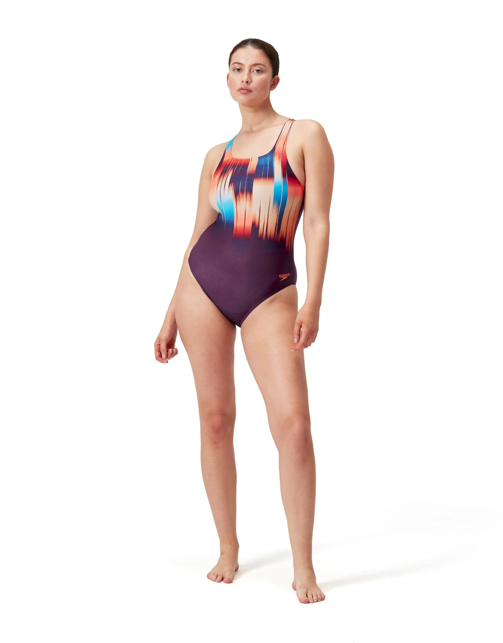 Digital Placement Medalist Swimsuit - Purple/Orange