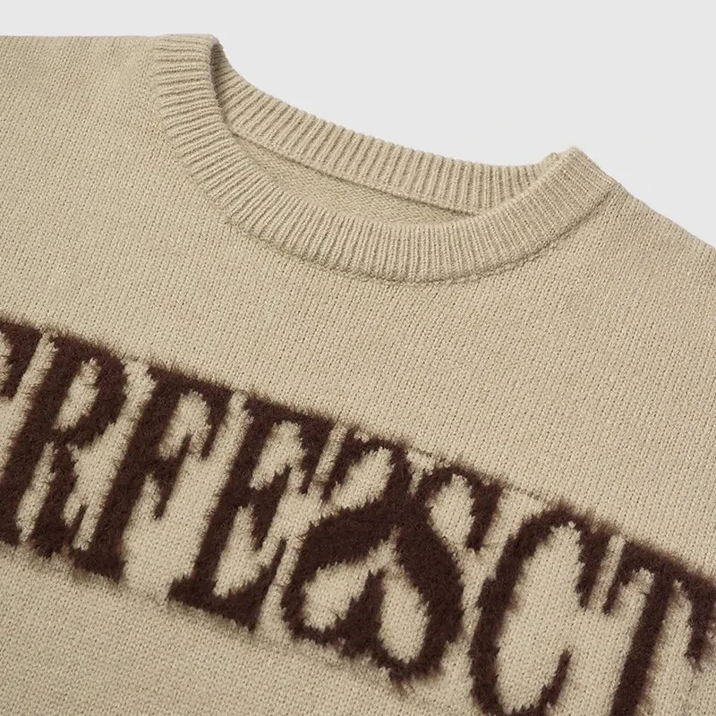 Distressed Lettered Sweater