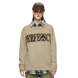 Distressed Lettered Sweater